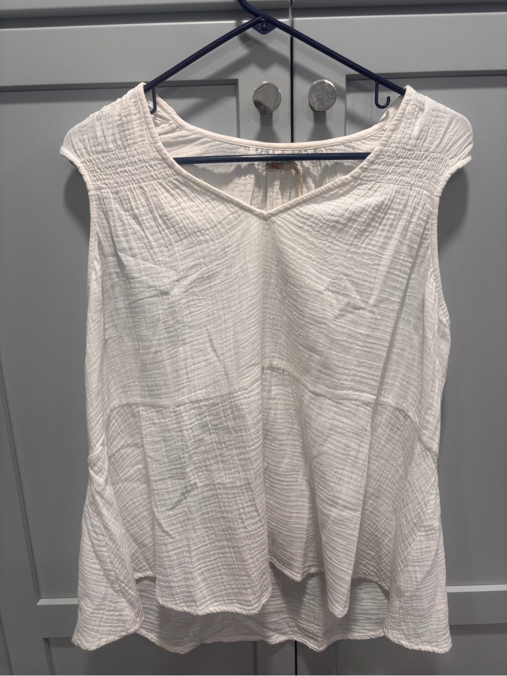 Faherty Ainsley Tank Top Dream Organic Cotton Gauze White NWOT M